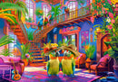 500 Piece Jigsaw Puzzle, Parrots in Paradise, Tropical interior, Colorful puzzles, Animal puzzles, Adult Puzzle, Castorland B-53995