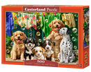 500 Piece Jigsaw Puzzle, Puppies, Laundry and Bird Antics, Puppies, Dogs, Golden Retriever, Dalmatian, Bubbles, Animal jigsaw, Adult Puzzle, Castorland  B-54152
