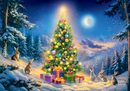 500 Piece Jigsaw Puzzle, Christmas Eve, Glowing Christmas Tree & Bunnies in Snow, Cozy Holiday Vibes, Adult Puzzle, Castorland B-54244