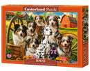 1000 Piece Jigsaw Puzzle, Happy Dogs In The Countryside, Pups in the Meadow, Rustic country puzzle, Adult Puzzle, Castorland C-105410-2
