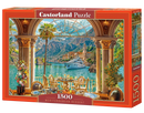 1500 Piece Jigsaw Puzzle, Mediterranean Dessert, Elegant Coastal Villa, Yacht Scene, Italy, Scenic European Travel Brain Teaser, Adult Puzzle, Castorland C-152285-2