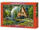 2000 Piece Jigsaw Puzzle, Toadstool Cottage, Charming Nook, Pond, Countryside, Adult Puzzles, Castorland C-200634-2