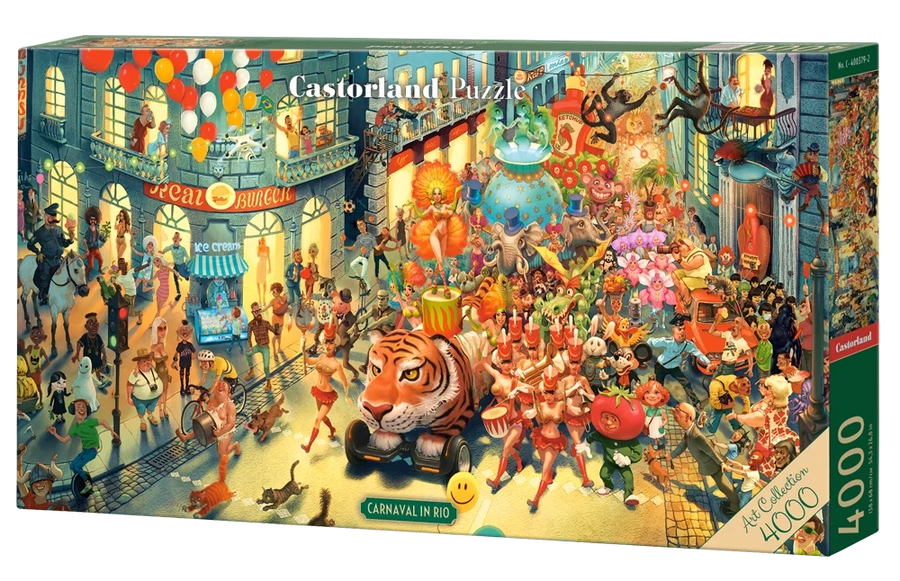 4000 Piece Jigsaw Puzzle, Carnaval in Rio, Street Party Jigsaw, Whimsical City Parade, Adult Puzzle, Castorland C-400379-2