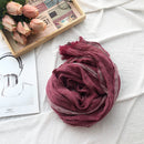 Japanese Korean Striped Solid Color Cotton And Linen Scarf
