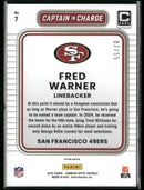 2025 Donruss Optic Captain in Charge Blue Ice #/55 Fred Warner #7