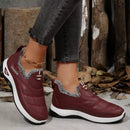 Plush Round Toe Platform Shoes