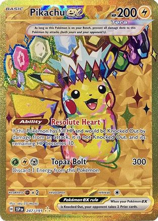 Pikachu ex 247/191 - SV08 Surging Sparks Holofoil