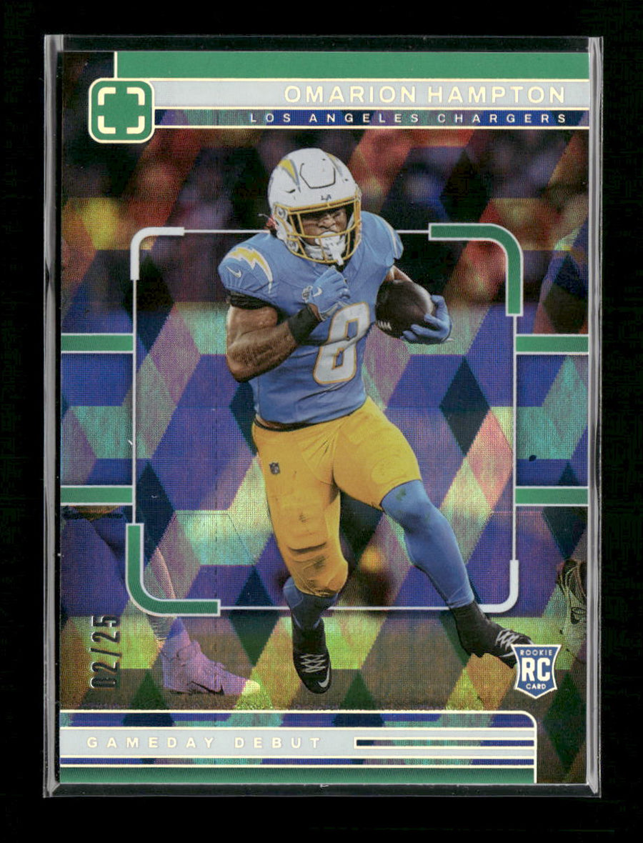 2025 Panini Photogenic Gameday Debut Green Omarion Hampton #/25 #6