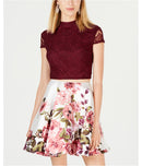 City Studios Juniors 2-Pc. Lace & Floral Dress Fit & flare silhouette Size 11