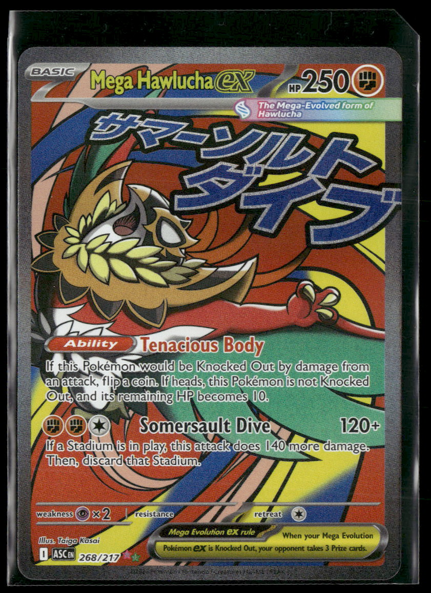 hawlucha pokemon card value ME: Ascended Heroes Mega Hawlucha ex #268/217 – Ralphie's Funhouse