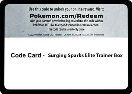 Code Card Surging Spark Elite Trainer Box  - SV08 Surging Sparks