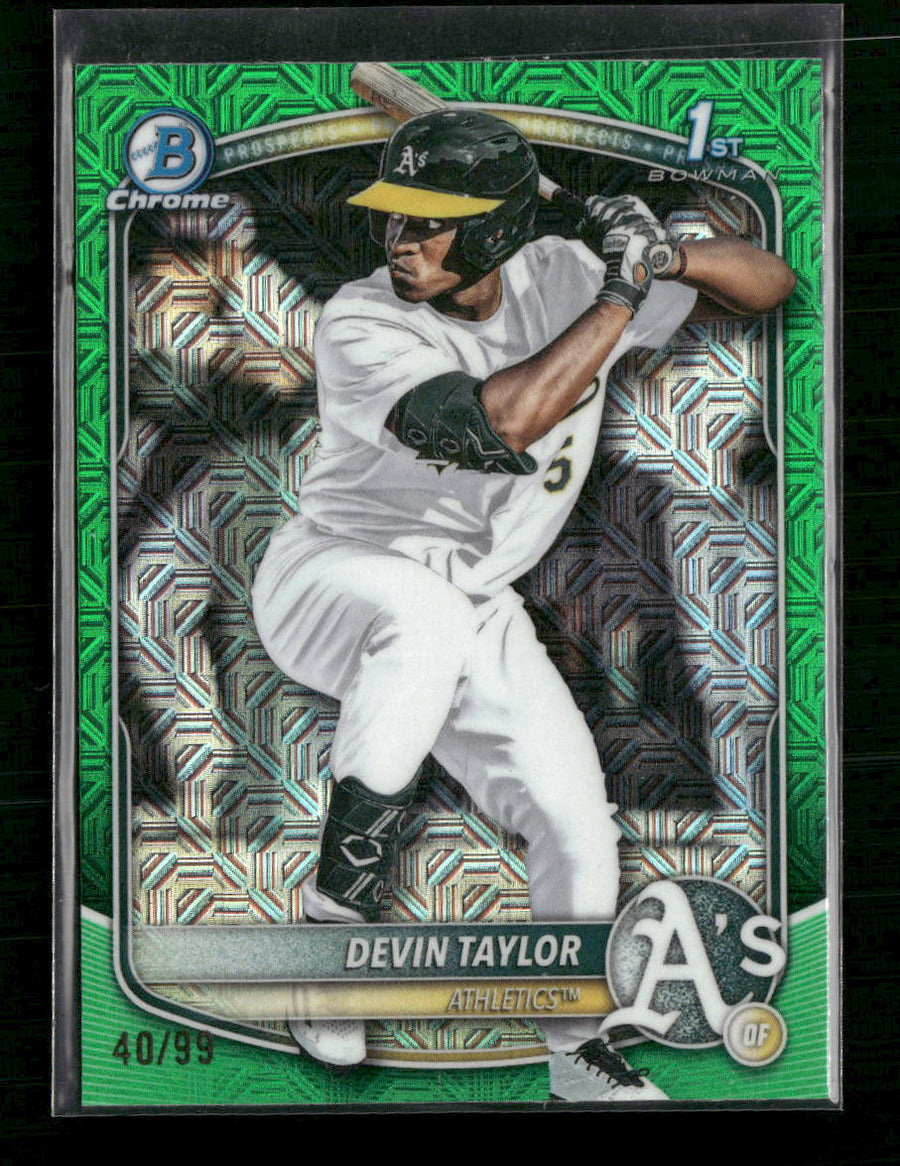 2025 Bowman Draft Chrome Green Mojo Refractor Devin Taylor #/99 #BDC-135