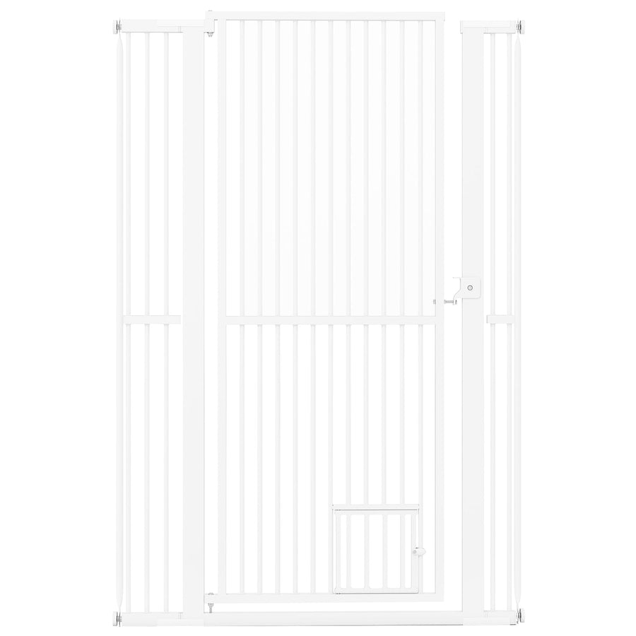 59‚Äù Extra Tall Pet Gate Heavy-Duty Metal Cat Gate with Wide Opening-White