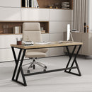 59 Inch Computer Desk with Heavy-duty Metal Frame and Crossbar-Gray