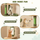 59 Inch Multilevel Cactus Cat Tree with Scratching Posts Cando Toy and Rope-Green