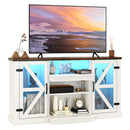 59 Inches Media Console Table with 3-Level Shelves and 22 Dynamic Modes-White