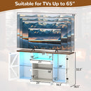 59 Inches Media Console Table with 3-Level Shelves and 22 Dynamic Modes-White