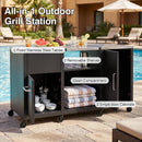 Outdoor Grill Table 59" with Removable Shelves & Storage