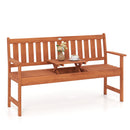 59" Outdoor Wood Garden Bench with Pull