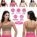 Women Strap Sport Bras Padded StrappyÊCrop Square Neck Low Impact Bras SexyÊFitnessÊTank Tops with Removable Pads Flat Straps for Gym Yoga Workout Run
