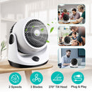 Table Desktop Fan Air Circulator Office Fan with 2 Speeds 270¡ Adjustable Head USB Plug Play for Room Office Kitchen Office