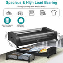 2Packs Under Bed Storage Containers Rolling Clothing Organizer 42L/11Gal Under BedÊDrawers with Clear Lid 360¡ Lockable Rolling Wheels Strap Handles