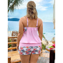 Printed Plus Size Separated Swimwear Women's High-Waisted Sports Bikini Swim Suit