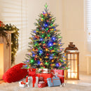 5 Feet Artificial Xmas Tree Hinged with 11 Lighting Modes and Remote Control