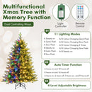 5 Feet Artificial Xmas Tree Hinged with 11 Lighting Modes and Remote Control