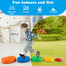 5 Pieces Kids Stepping Stones Stackable Round River Stone Indoor Outdoor-Multicolor