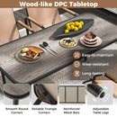 5 Pieces Patio Dining Set with Rectangular Table and Fabric Chairs-Brown