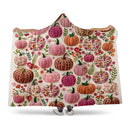 Personalized Name Pink and Orange Pumpkin Hooded Cap Blanket