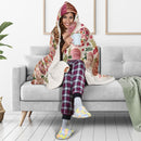 Personalized Name Pink and Orange Pumpkin Hooded Cap Blanket