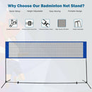 Portable 10 x 5 Feet Beach Badminton Training Net with Carrying Bag