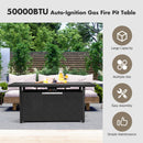 57 Inch 50 000 BTU Rectangular Propane Outdoor Fire Pit Table