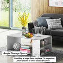 Coffee Table Sofa Side Table with Storage Shelves