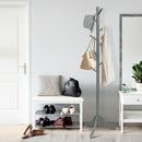Adjustable Wooden Tree Coat Rack with 8 Hooks