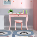 Kids Princess Makeup Dressing Play Table Set with Mirror
