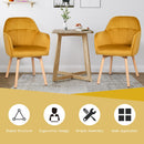 Set of 2 Mid-Back Accent Leisure Armchairs-Yellow