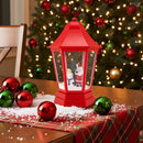5.3 Feet Musical Christmas Street Lamp with Blowing Snow and LED Lights-Red