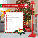 5.3 Feet Musical Christmas Street Lamp with 60 Warm White LED Lights-Red