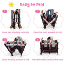 3-in-1 Convertible Portable Baby Playard with Music Box and Wheel and Brakes