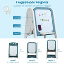 2-in-1 Kids Easel Desk Chair Set Book Rack Adjustable Art Painting Board