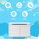 Safety Hinge Wooden Chest Organizer Toy Storage Box-White
