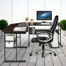 L-Shaped Computer Desk with Tiltable Tabletop