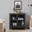 Glass Door Sideboard Console Storage Buffet Cabinet