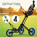 Folding 3 Wheels Golf Push Cart with Brake Scoreboard Adjustable Handle
