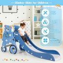 4-in-1 Foldable Baby Slide Toddler Climber Slide PlaySet with Ball