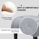 Cotton Linen Fabric Armless Accent Chair with Adjustable Foot Pads