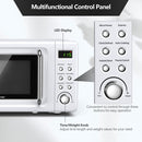 700W Retro Countertop Microwave Oven with 5 Micro Power and Auto Cooking Function